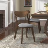 Wade Logan® Meneses Side Chair in Natural Walnut Wood/Upholstered/Fabric in Brown, Size 31.25 H x 17.5 W x 21.75 D in | Wayfair