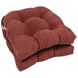 Charlton Home® Microsuede Fabric Indoor Dining Chair Cushion Polyester in Red/Brown, Size 3.5 H x 16.0 W x 16.0 D in | Wayfair CHLH3162 27548909