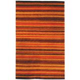 Brown/Yellow Indoor Area Rug - Safavieh Tibetan Striped Hand Knotted Rust/Gold Area Rug Viscose/Wool in Brown/Yellow | Wayfair TB515A-8