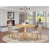 Lark Manor™ Rowena Drop Leaf Rubberwood Solid Wood Dining Set Wood/Upholstered Chairs in Black, Size 29.5 H in | Wayfair