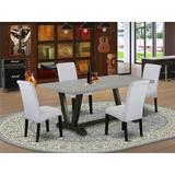 Winston Porter Aimee-Grace 5-Pc Modern Dining Table Set - 4 Padded Parson Chairs, Size 30" H x 40" W x 72" D | Wayfair