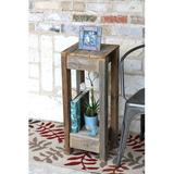 Gracie Oaks Mervyn Solid Wood End Table w/ Storage Wood in Brown, Size 28.0 H x 10.0 W x 10.0 D in | Wayfair 9F3617E84D374730AEABBDD6DCEFB924