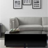 Orren Ellis Mcmartin Block Coffee Table Mirrored/Glass in Black, Size 15.0 H x 47.2 W x 23.2 D in | Wayfair 331AAB0980AD4135859D6655220BADBC