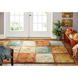 Blue/Orange Area Rug - World Menagerie Edgefield Patchwork Tufted Orange/Teal Area Rug Nylon in Blue/Orange, Size 72.0 W x 0.41 D in | Wayfair
