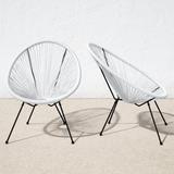 AllModern Englewood Outdoor Hammock Weave Patio Chair Metal/Wicker/Rattan, Size 33.5 H x 28.25 W x 31.25 D in | Wayfair