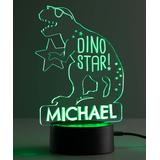 Personalized Planet Night Lights - Green Multicolor 'Dino Star' Personalized Name Night-Light