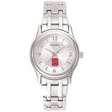 Women's NC State Wolfpack Silver-Tone Dial Stainless Steel Quartz Watch