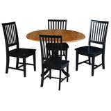Charlton Home® Greaton Drop Leaf Rubberwood Solid Wood Dining Set Wood in Black, Size 29.5 H in | Wayfair E97565B8F4BC442989C8936EAE9E3478