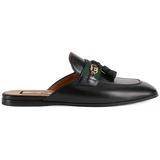 Slipper With Tassels - Black - Gucci Flats