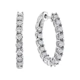 Effy® 7/8 Ct. T.w. Diamond Hoop Earrings In 14K White Gold