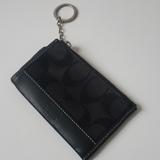 Coach Bags | Coach Signature Coin Purse Id Wallet Keyring | Color: Black | Size: Os