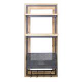 "Wall Shelf with Basket 16.75""L x 35.75""H Wood/Metal - Melrose International 82068DS"