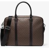 Hudson Logo And Leather Briefcase - Black - Michael Kors Briefcases