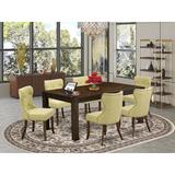 Lark Manor™ Melini Folden Rubber Solid Wood Dining Set Wood/Upholstered Chairs in Brown, Size 30.0 H in | Wayfair 096BECE8ED2A4106A1A33983B9E06696