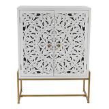 Emerson Cove Cabinets Brown, - White Floral Wood Cabinet