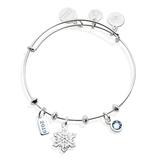 Alex and Ani Women's Bracelets - Crystal & Silvertone Snowflake Trio Charm Bracelet