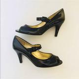 J. Crew Shoes | J. Crew Patent Leather Peep Toe Mary Jane Heels | Color: Black | Size: 7.5