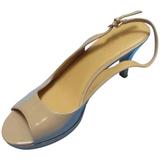 Nine West Shoes | *Nine West Tan Karoo Patent Peeptoe Slingback Pump | Color: Cream/Tan | Size: 8.5