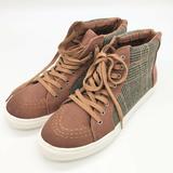 American Eagle Outfitters Shoes | American Eagle Brown Plaid Hi Top Sneakers Womens | Color: Brown | Size: 10