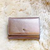 Kate Spade Bags | Kate Spade Rose Gold Leather Mini Wallet | Color: Gold/Pink | Size: Approx 2.5 H X 4 W X 1 D