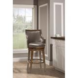 Millwood Pines Norval Swivel Bar & Counter Stool Upholstered/Metal in Brown, Size 44.25 H x 22.0 W x 23.0 D in | Wayfair