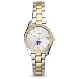 Women's Fossil Kansas State Wildcats Scarlette Mini Two Tone Stainless Steel Watch