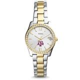 Women's Fossil Texas A&M Aggies Scarlette Mini Two Tone Stainless Steel Watch