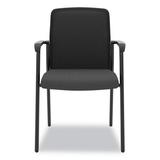 Inbox Zero Missouri Vl518 Mesh Back Multi-Purpose Chair w/ Arms, Black Seat Black Back, Black Base Plastic/Acrylic/Wood/Upholstered in Black/Brown