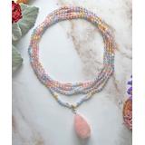 My Gems Rock! Women's Necklaces Pink - Rose Quartz & Agate Multicolor Beaded Pendant Necklace