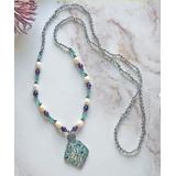 My Gems Rock! Women's Necklaces Gray - Cultured Pearl & Abalone Beaded Pendant Necklace