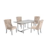 Rosdorf Park Edel 5 Piece Dining Set Wood/Glass/Metal/Upholstered Chairs in Brown/Yellow, Size 30.0 H in | Wayfair C832EE7F47F845B79B52E3F0CC71F56C