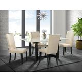 Latitude Run® Folberth 5 - Piece Dining Set Wood/Upholstered Chairs in Black/Brown, Size 30.0 H in | Wayfair 084C24CB512645BFB927B463AC51B7F1