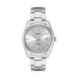 Seiko Men's 40 Millimeter Quartz Stainless Steel Date Display Watch, Silver