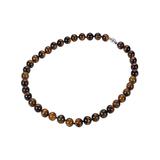 V3 Jewelry Women's Necklaces Brown - Tiger's Eye & Sterling Silver Beaded Necklace