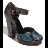 Nine West Shoes | Nine West Around Town Platform Snakeskin Heels. | Color: Gray/Purple | Size: 7.5