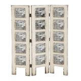 White Wood Farmhouse Room Divider Screen, 51 " x 1 " x 27 " by Quinn Living in Gold