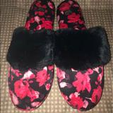 Victoria's Secret Shoes | Ladies Victorias Secret House Slippers | Color: Black/Red | Size: 8