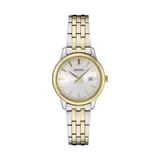 Seiko Women's 30 Millimeter Quartz Two Tone Date Display Watch, Silver