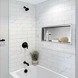 AKDY Bathroom Shower Niche Stainless Steel in Gray, Size 12.0 H x 24.0 W x 4.0 D in | Wayfair WFN3BS
