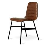 Gus* Modern Lecture Series Dining Chair Upholstered/Genuine Leather in Black/Brown, Size 30.0 H x 18.5 W x 20.5 D in | Wayfair ECCHLECT-sadbro