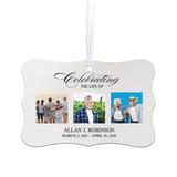 Lifesong Milestones Custom Memorial Scalloped Memorial Ornament For The Loss Of Loved One 4X2.5 Celebrating The Life in White | Wayfair 95640