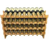 Prep & Savour 36 Bottle Bamboo Stackable Modular Wine Rack Wine Display Shelves, Wood in Brown/White, Size 21.0 H x 33.5 W x 10.0 D in | Wayfair