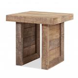 Loon Peak® Yaiza Solid Wood Butcher Block Style End Or Side Table in Brown/Gray, Size 19.7 H x 19.7 W x 19.7 D in | Wayfair