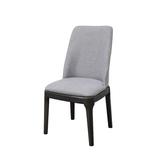 George Oliver 23" X 21" X 39" Light Linen Upholstered Seat & Oak Wood Side Chair Upholstered in Gray, Size 39.0 H x 23.0 W x 21.0 D in | Wayfair