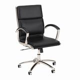 Salinas Mid Back Leather Executive Office Chair in Black - Bush Furniture SALCH1702BLL-Z