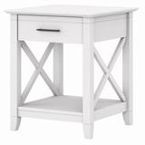 Key West End Table with Storage in Pure White Oak - Bush Furniture KWT120WT-03