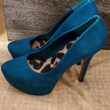 Jessica Simpson Shoes | Blue-Green Platform Suede Pump 10 | Color: Blue/Green | Size: 10