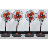 Zoom 12" 360 Degree Frontal Rotation Oscillation Stand Fan - Set Of 4 in Orange, Size 34.5 H x 15.0 W x 15.0 D in | Wayfair 12035OR
