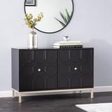 Willa Arlo™ Interiors Claverton Down Two-Door Accent Cabinet, White Wood in Black, Size 26.0 H x 39.75 W x 16.5 D in | Wayfair