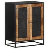 17 Stories Anyria Iron 2 - Door Accent Cabinet Wood/Metal in Black/Brown/Gray, Size 29.53 H x 23.62 W x 13.78 D in | Wayfair
